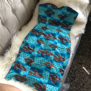 Custom Ankara african print midi dress size 6